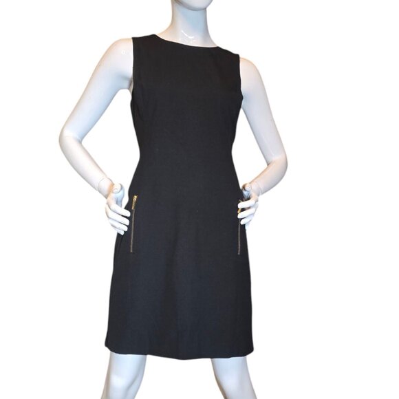 MICHAEL KORS Black Sheath Sleeveless Mini Dress sz 10 - Picture 1 of 10